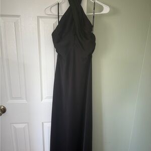 Birdy Grey Black Matte Satin Bridesmaid Dress